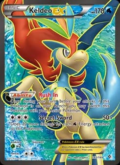 Keldeo-EX card in English