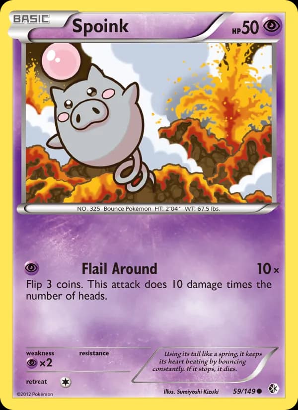 Spoink card in English
