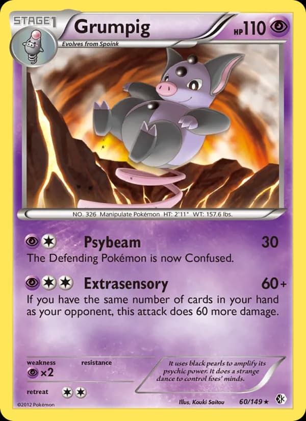 Grumpig card in English