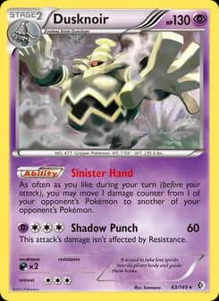 Dusknoir card in English