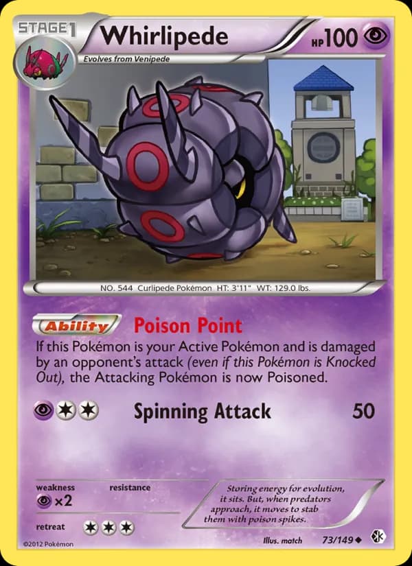 Whirlipede card in English