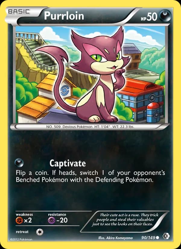 Purrloin card in English