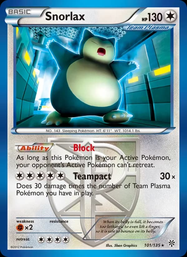 Snorlax card in English