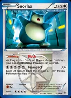 Snorlax card in English