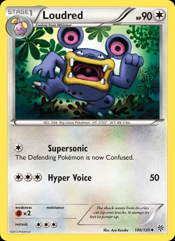 Loudred card in English