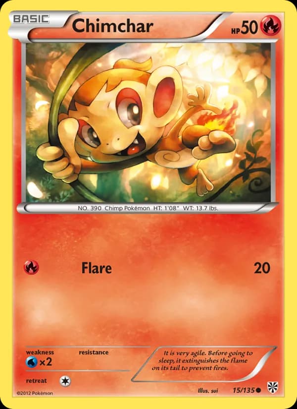 Chimchar card in English