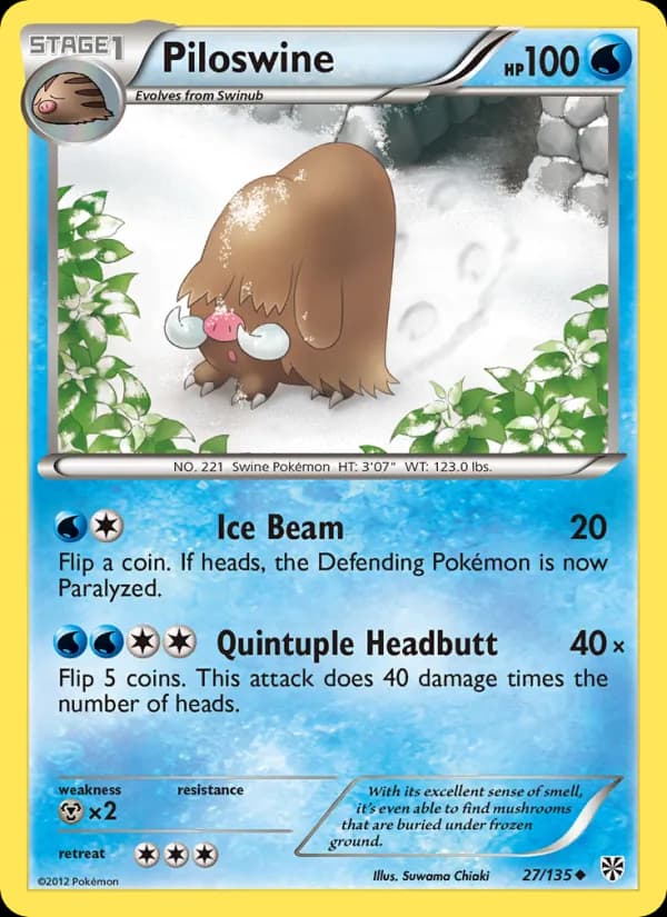 Piloswine card in English