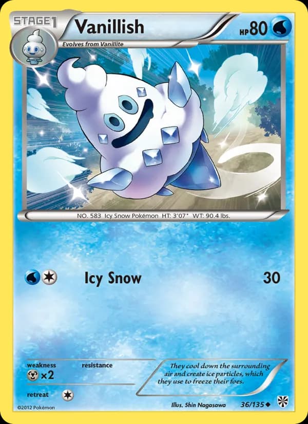 Vanillish card in English