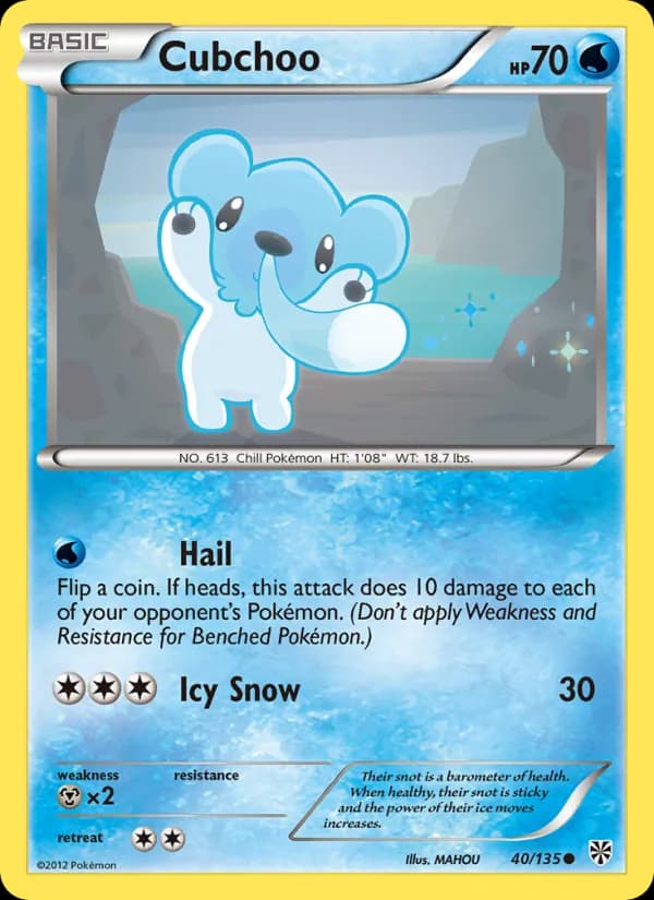 Cubchoo card in English