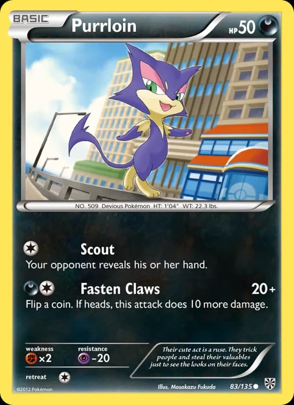 Purrloin card in English