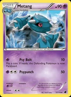 Metang card in English