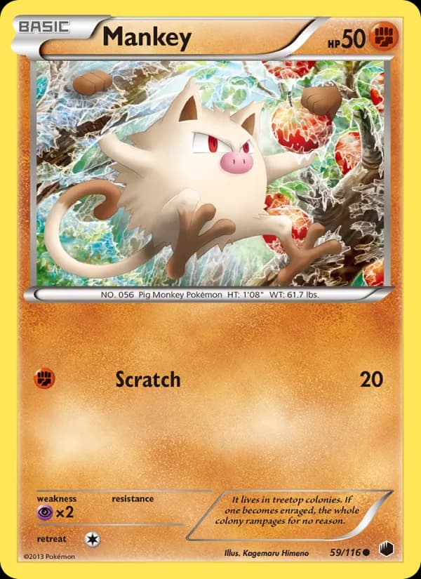 Mankey card in English