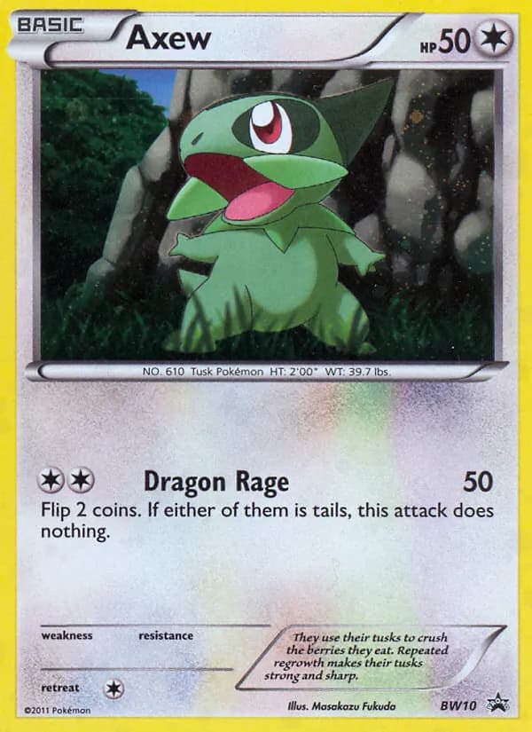 Axew card in English