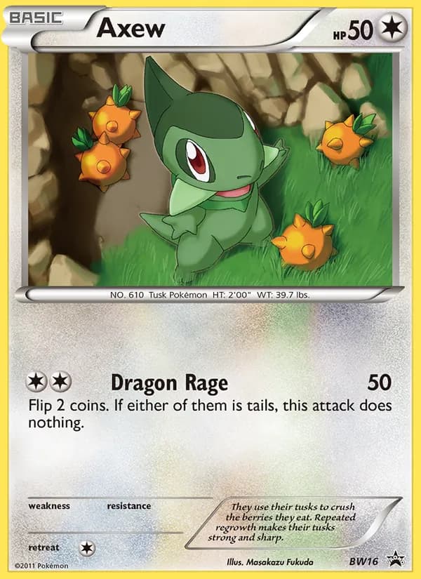 Axew card in English