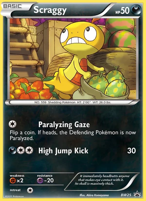 Scraggy card in English