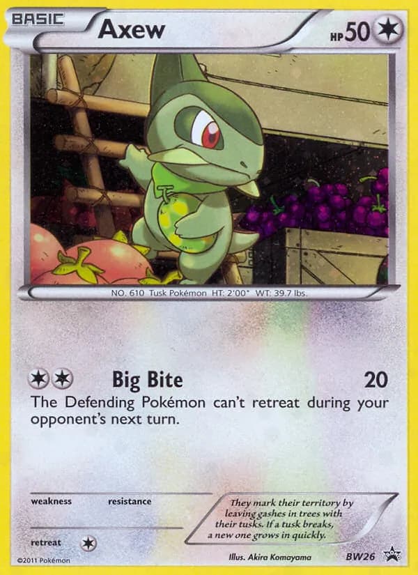 Axew card in English