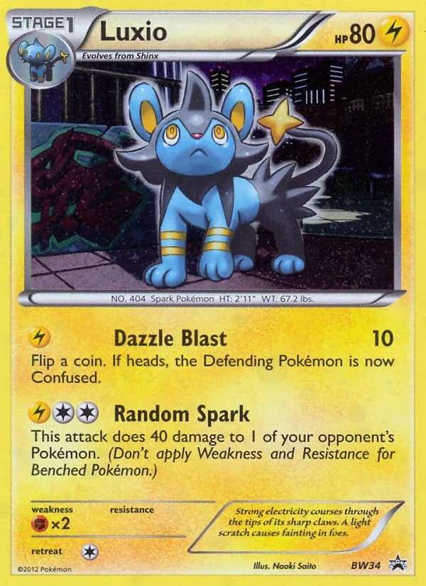 Luxio card in English