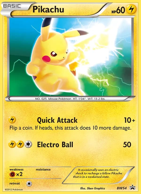 Pikachu card in English