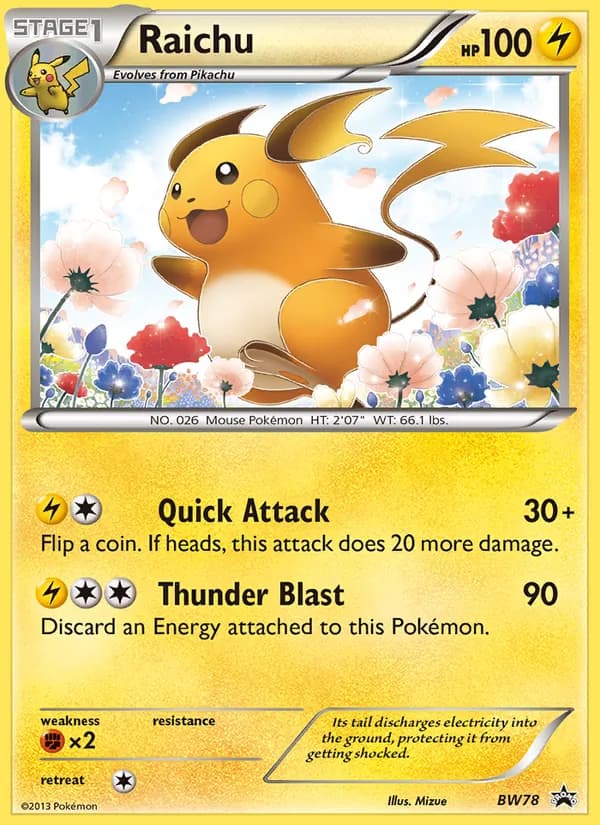 Raichu card in English