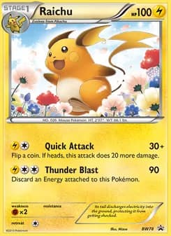 Raichu card in English