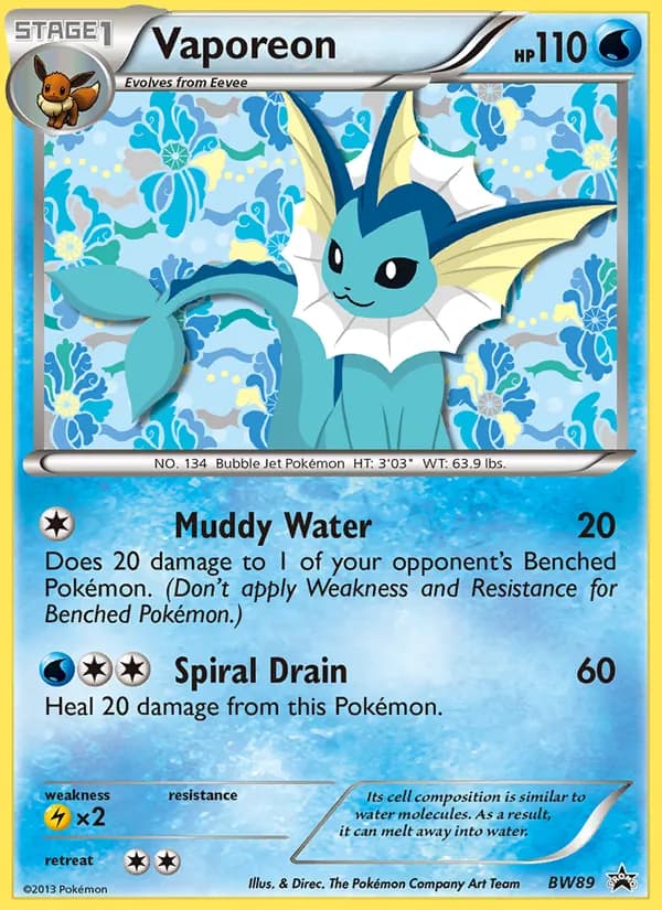 Vaporeon card in English