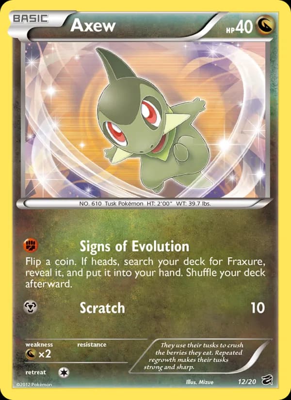Axew card in English