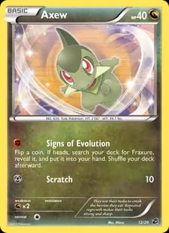 Axew card in English