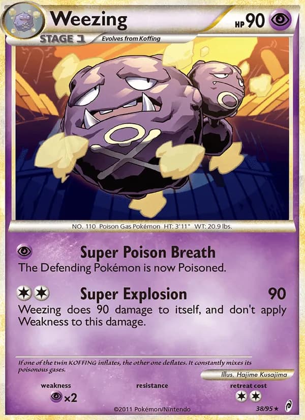 Weezing card in English