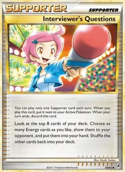 Interviewer's Questions card in English