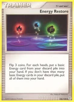 Energy Restore card in English