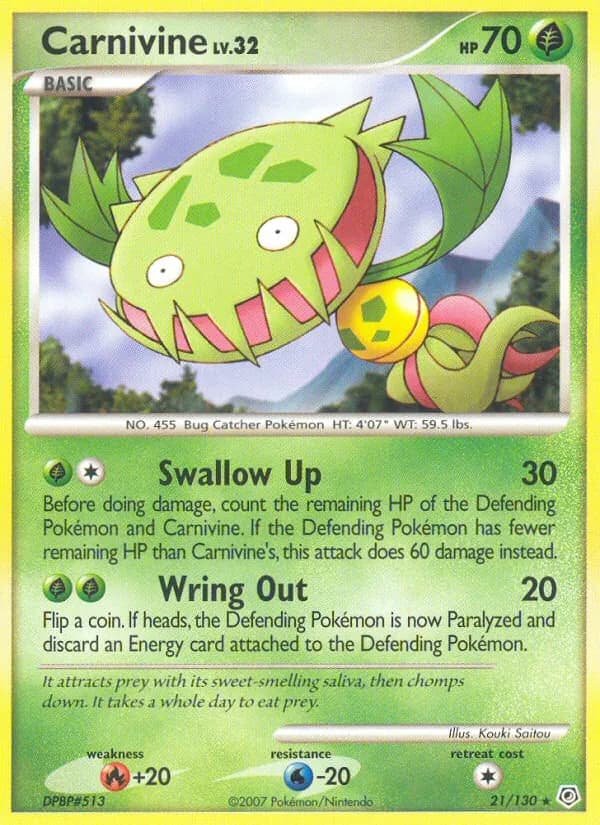 Carnivine card in English