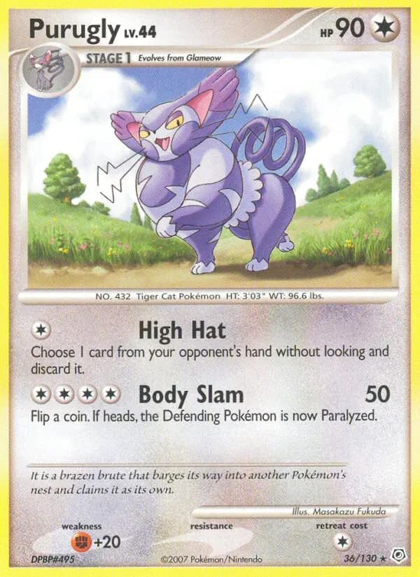 Purugly card in English