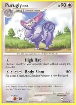 Purugly card in English