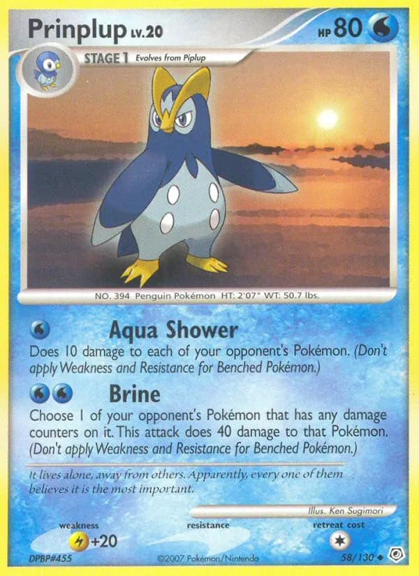 Prinplup card in English
