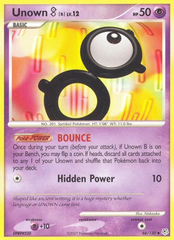 Unown B card in English