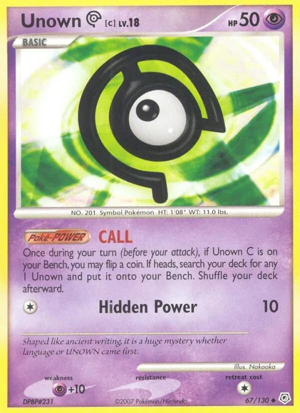 Unown C card in English