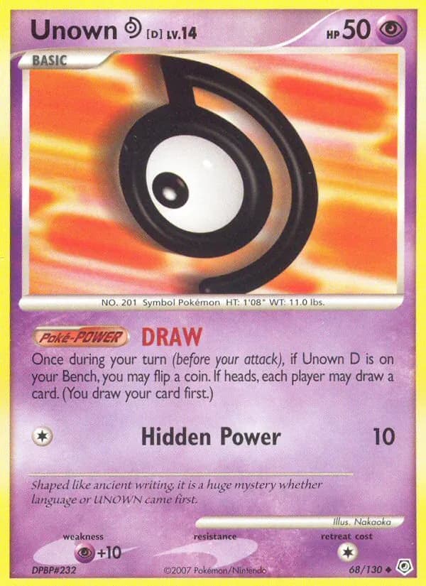 Unown D card in English