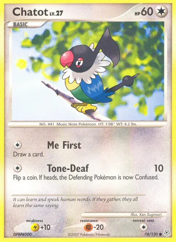 Chatot card in English