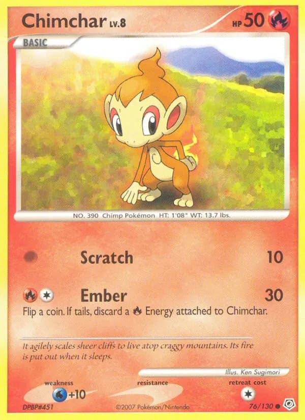 Chimchar card in English