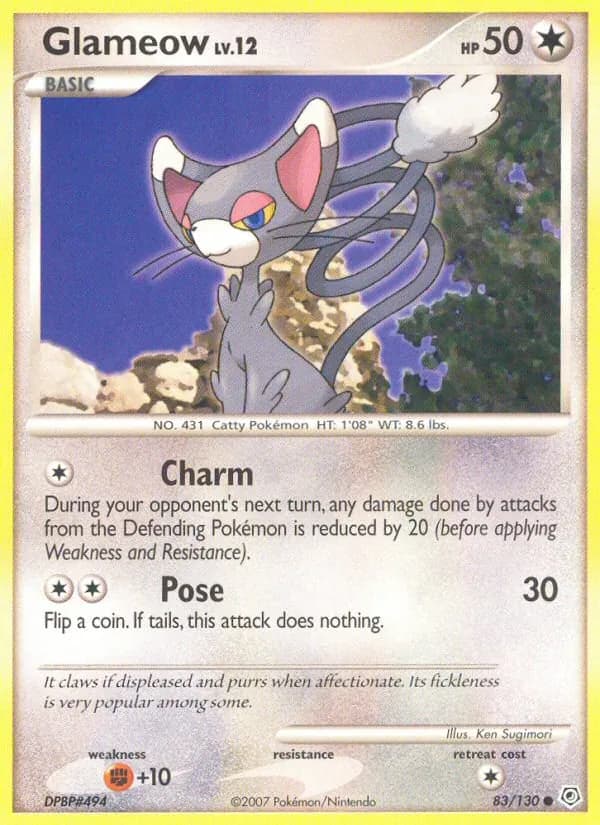 Glameow card in English