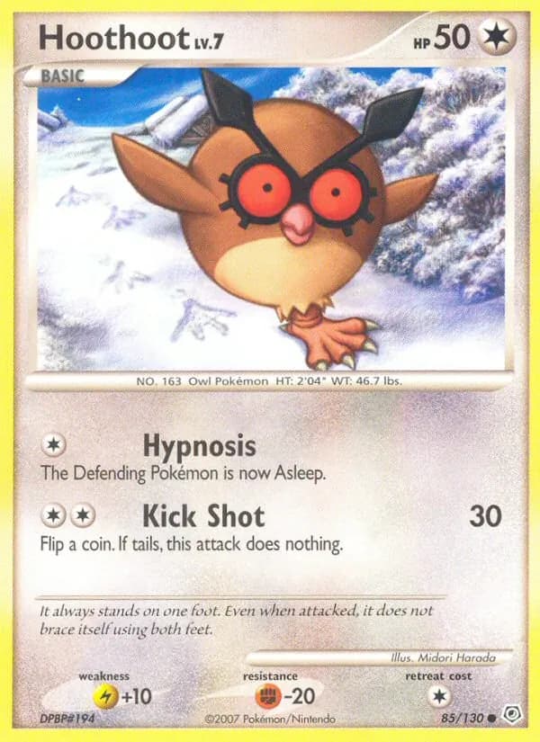 Hoothoot card in English