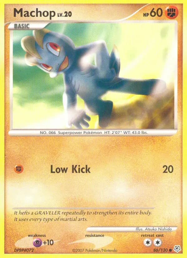 Machop card in English