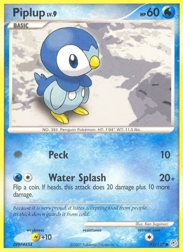Piplup card in English