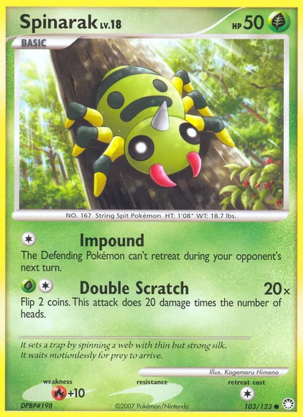 Spinarak card in English