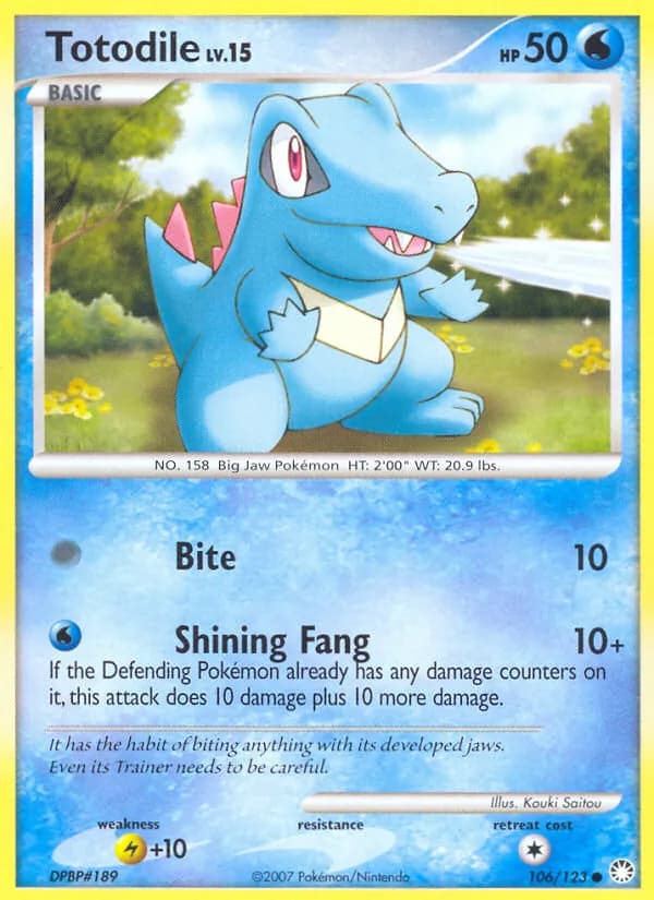 Totodile card in English