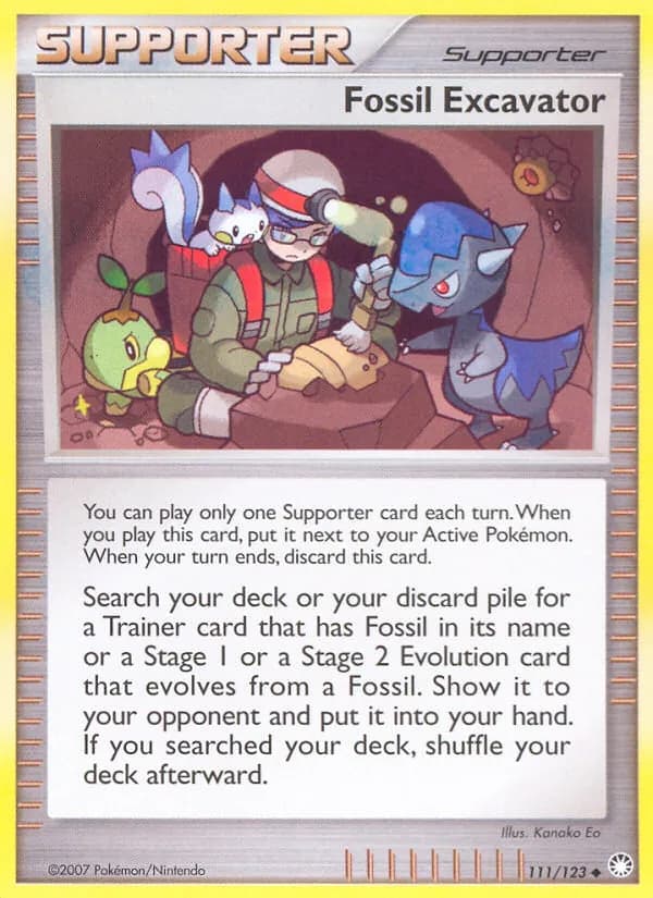 Fossil Excavator card in English