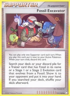Fossil Excavator card in English