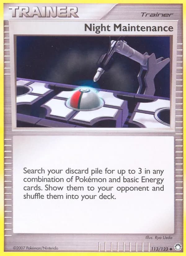 Night Maintenance card in English