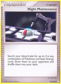Night Maintenance card in English