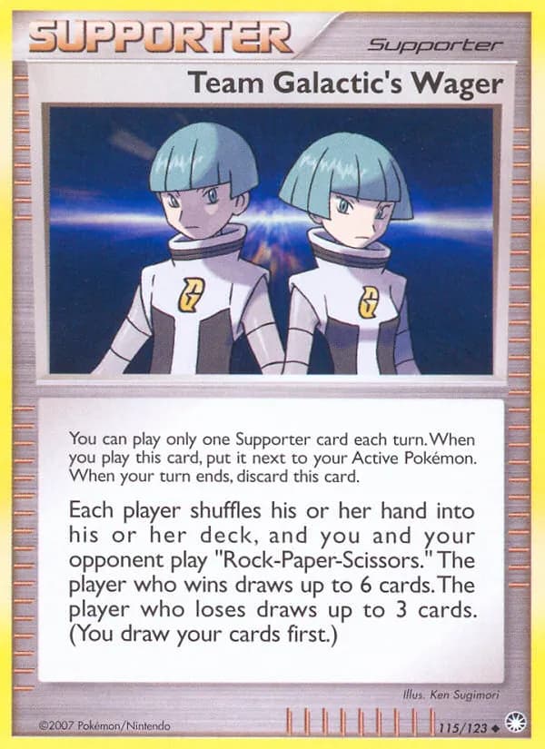 Team Galactic's Wager card in English